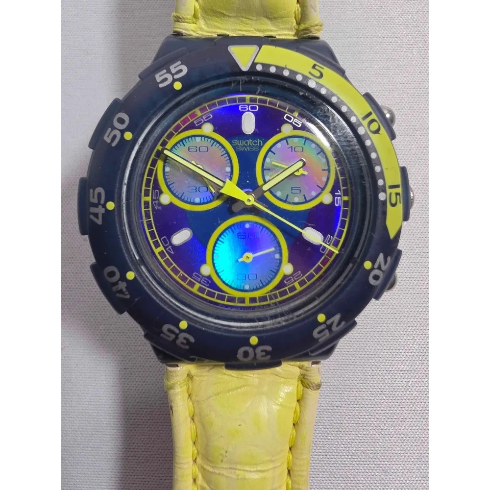 Vintage SWATCH  Fluowave NuovoChrono AG 1995 Quartz Swiss Made - Running